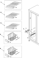 FREEZER SHELVES Diagram and Parts List for RS2644SL  Maytag Refrigerator