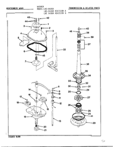Transmission Diagram and Parts List for 6430 LOT A REV B Norge Washer