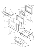 DOOR / DRAWER Diagram and Parts List for PGS3759BDW  Maytag Range