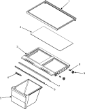 SHELVES & ACCESSORIES Diagram and Parts List for GT1526PEKS  Maytag Refrigerator