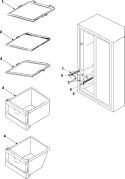 FREEZER SHELVES Diagram and Parts List for RS2666SL  Maytag Refrigerator