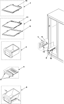 Part Location Diagram of DA67-00535B Samsung SHELF-FRE LOW;A-TOP(650)