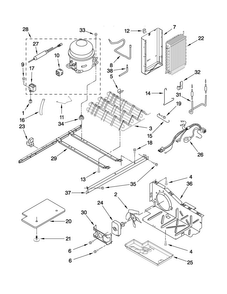 Unit Parts Diagram and Parts List for 5MS224NEWW00  Maytag Refrigerator