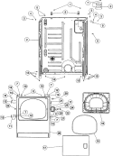 CABINET & FRONT PANEL Diagram and Parts List for MDG3758AWW  Maytag Dryer