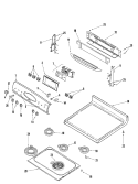 CONTROL PANEL / TOP ASSEMBLY Diagram and Parts List for MER5765RCW  Maytag Range