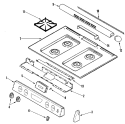 CONTROL PANEL / TOP ASSEMBLY Diagram and Parts List for PGS3759BDW  Maytag Range