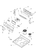 CONTROL PANEL / TOP ASSEMBLY Diagram and Parts List for MER5555RCW  Maytag Range