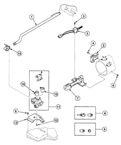 Gas Valve Diagram and Parts List for SSGB09WJ  Speed Queen Dryer