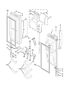 Refrigerator Door Parts Diagram and Parts List for 7MF2976AEM01  Maytag Refrigerator