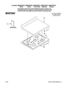 Part Location Diagram of W10260321 Whirlpool COOKTOP