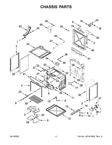 Chassis Parts Diagram and Parts List for YAES6603SFW5  Amana Range