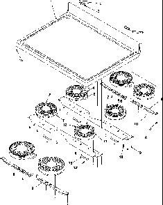 Main Top Diagram and Parts List for ART6110E-P1143449NE  Amana Range