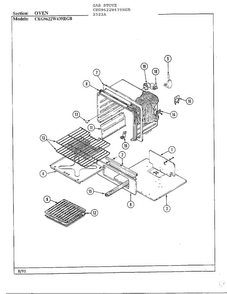 Oven Diagram and Parts List for 2522A  Hardwick Range
