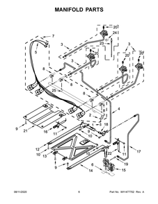 Manifold Parts Diagram and Parts List for AGR6603SFB3  Maytag Range
