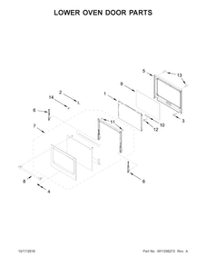 Lower Oven Door Parts Diagram and Parts List for MEW9627FZ02  Maytag Wall Oven