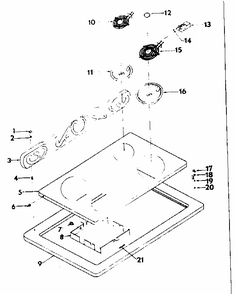 Part Location Diagram of 401955 Maytag Cooktop element center medallion