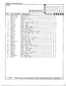 Freezer Door Page 2 Diagram and Parts List for 22512-0B  Admiral Refrigerator