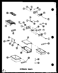 Interior Parts Diagram and Parts List for TD523E-P75288-1W  Amana Refrigerator