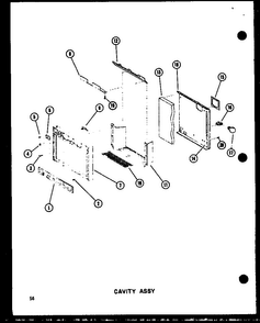 Cavity Assy Diagram and Parts List for SRI19C-P73320-54W  Amana Refrigerator