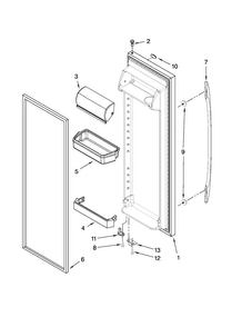 Refrigerator Door Parts Diagram and Parts List for MSF25D2EAS00  Maytag Refrigerator