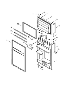 Door Parts Diagram and Parts List for MRT318FZDH01  Maytag Refrigerator