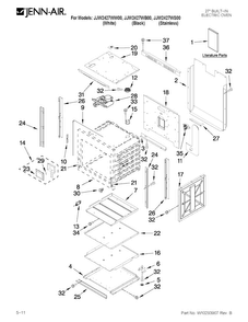 Oven Parts Diagram and Parts List for JJW2427WS00  Jenn-Air Wall Oven