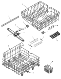 RAIL & RACK ASSEMBLY Diagram and Parts List for MDB7751AWQ  Maytag Dishwasher