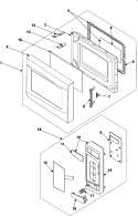 CONTROL PANEL / DOOR ASSEMBLY Diagram and Parts List for ME1240SC  Magic Chef Microwave