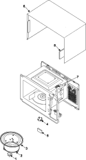 BODY / CAVITY / ELEMENTS Diagram and Parts List for ME1240SC  Magic Chef Microwave