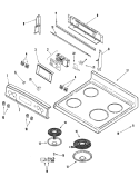 CONTROL PANEL / TOP ASSEMBLY Diagram and Parts List for CER4351AGW  Magic Chef Range