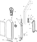 HANDLE AND BAG Diagram and Parts List for HSCU8000SN  Hoover Upright Vacuum