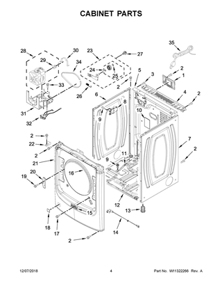 Cabinet Parts Diagram and Parts List for MGD5630HC0  Maytag Dryer
