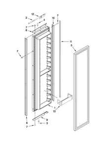 Freezer Door Parts Diagram and Parts List for JS48NXFXDW00  Jenn-Air Refrigerator