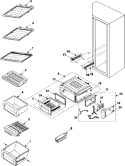 REFRIGERATOR SHELVES Diagram and Parts List for RS255BABB  Maytag Refrigerator