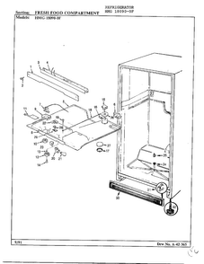 Fresh Food Compartment Diagram and Parts List for 18090-0F  Admiral Refrigerator