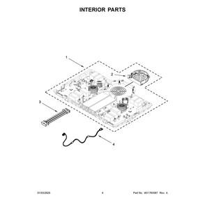 Interior Parts Diagram and Parts List for JIC4324KB02  Jenn-Air Cooktop