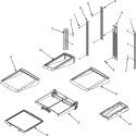 REFRIGERATOR SHELVES Diagram and Parts List for MFI2568AEB  Maytag Refrigerator