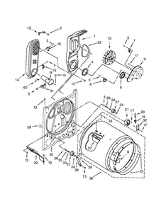 Bulkhead Parts Diagram and Parts List for CGD137SDW2  Crosley Dryer