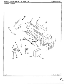 Optional Ice Maker Diagram and Parts List for 22714  Maytag Refrigerator