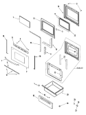 DOOR / DRAWER Diagram and Parts List for MER5752ACW  Maytag Range