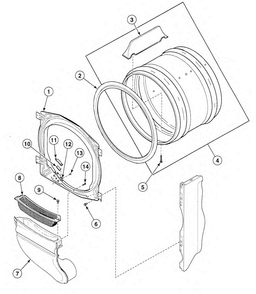Cylinder Diagram and Parts List for SDGZ09QF  Speed Queen Dryer