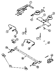 Gas Controls Diagram and Parts List for SVD8310SD  Jenn-Air Range