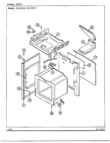 Body Diagram and Parts List for 68-255857  Magic Chef Range