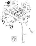 Part Location Diagram of WP74011649 Whirlpool Left Front Burner Valve