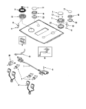 GAS CONTROLS / SURFACE BURNERS Diagram and Parts List for JGS9900BDS  Jenn-Air Cooktop