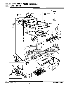 Fresh Food & Freezer Compartment Diagram and Parts List for RT11H E7T00 Magic Chef Refrigerator