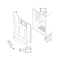 Door Parts Diagram and Parts List for JUW248RBCX13  Jenn-Air Wine and Beverage Cooler