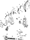 Upper Handle Diagram and Parts List for F7410900  Hoover Upright Vacuum