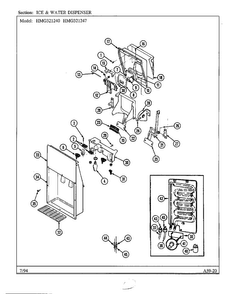 Ice And Water Dispenser Diagram and Parts List for 321240  Admiral Refrigerator