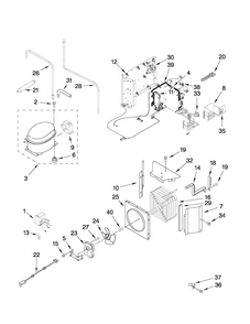 Upper Unit Parts Diagram and Parts List for JS42NXFXDW02  Jenn-Air Refrigerator